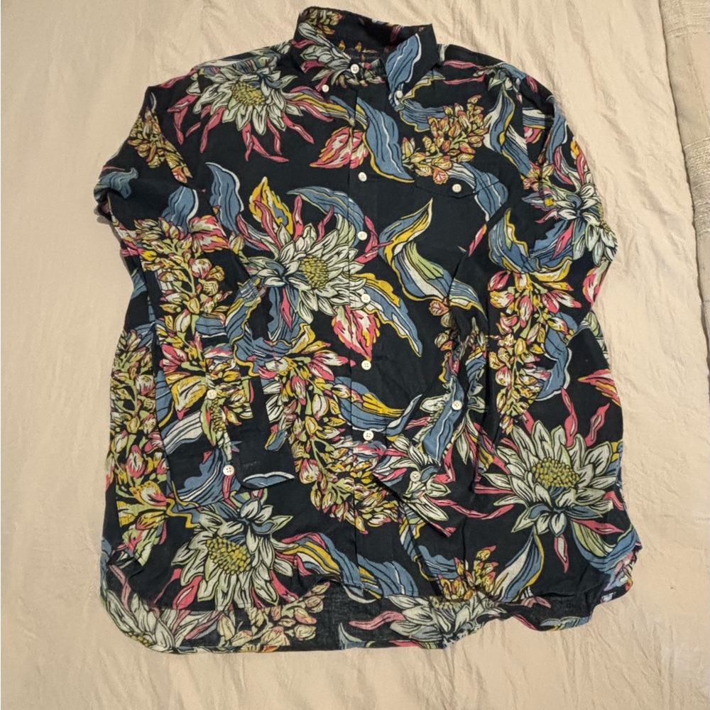 Ralph Lauren Navy Floral Button Down Shirt